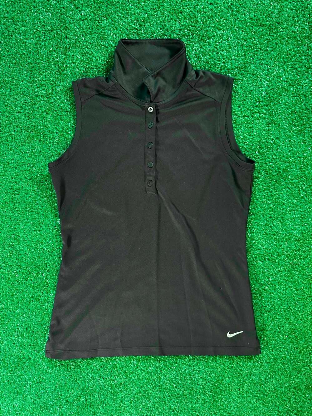 Nike Golf Dri-FIT Sleeveless Polo Shirt Black Women's Size S